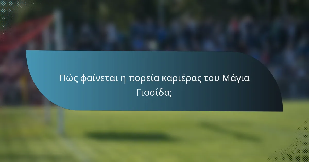 Πώς φαίνεται η πορεία καριέρας του Μάγια Γιοσίδα;